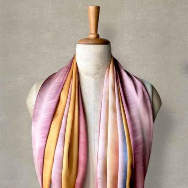Pastel Hues Shading Digital Printed Satin Fabric