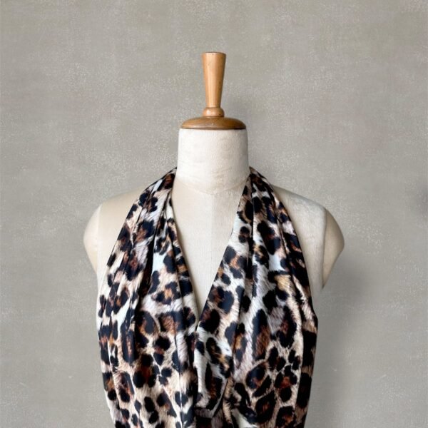 Leopard Animal Digital Printed Satin Fabric