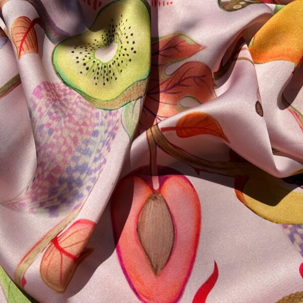 Mix Fruit Digital Printed Satin Fabric - Image 3