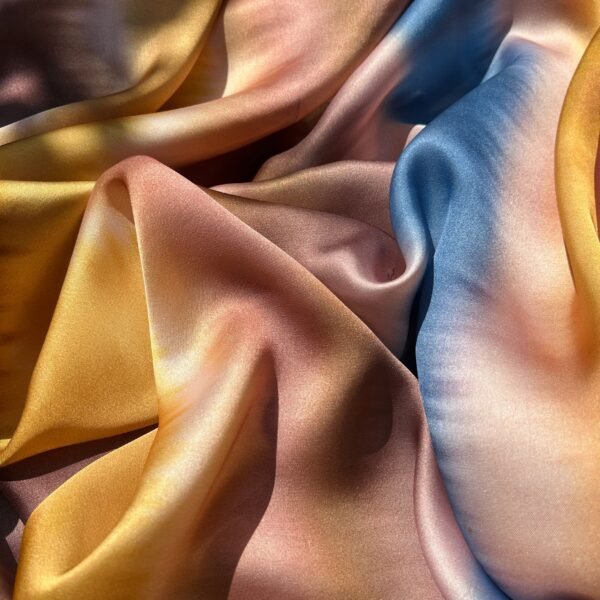 Pastel Hues Shading Digital Printed Satin Fabric - Image 3