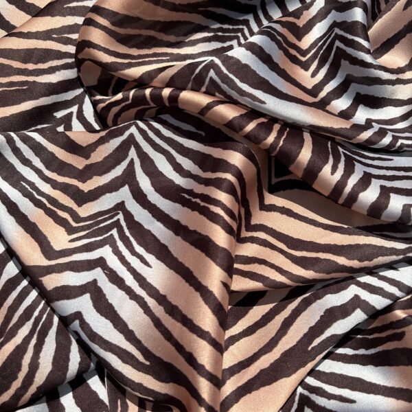 Zebra Animal Digital Printed Satin Fabric - Image 3