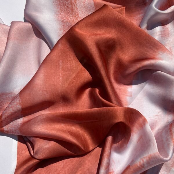 Coral Shading Digital Printed Satin Fabric - Image 3