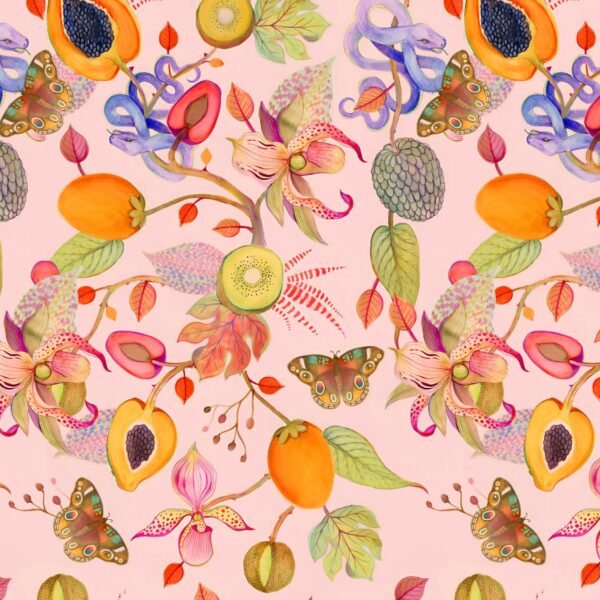Mix Fruit Digital Printed Satin Fabric - Image 2