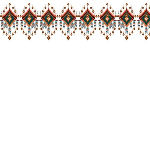 Orange and Green Ikat Digital Printed Satin Fabric - Image 2