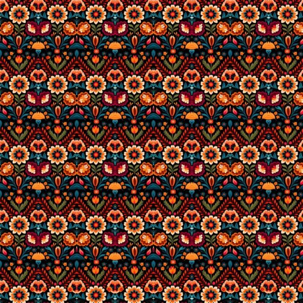 Multicolour Floral Digital Printed Satin Fabric - Image 2