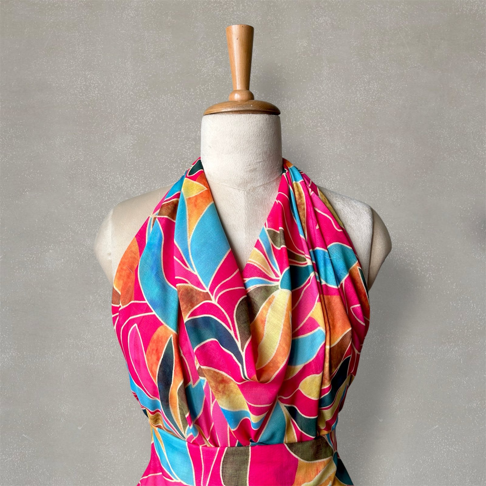 Bold multicolour abstract digital printed cotton Fabric